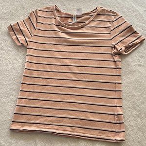 Peach Striped Tee